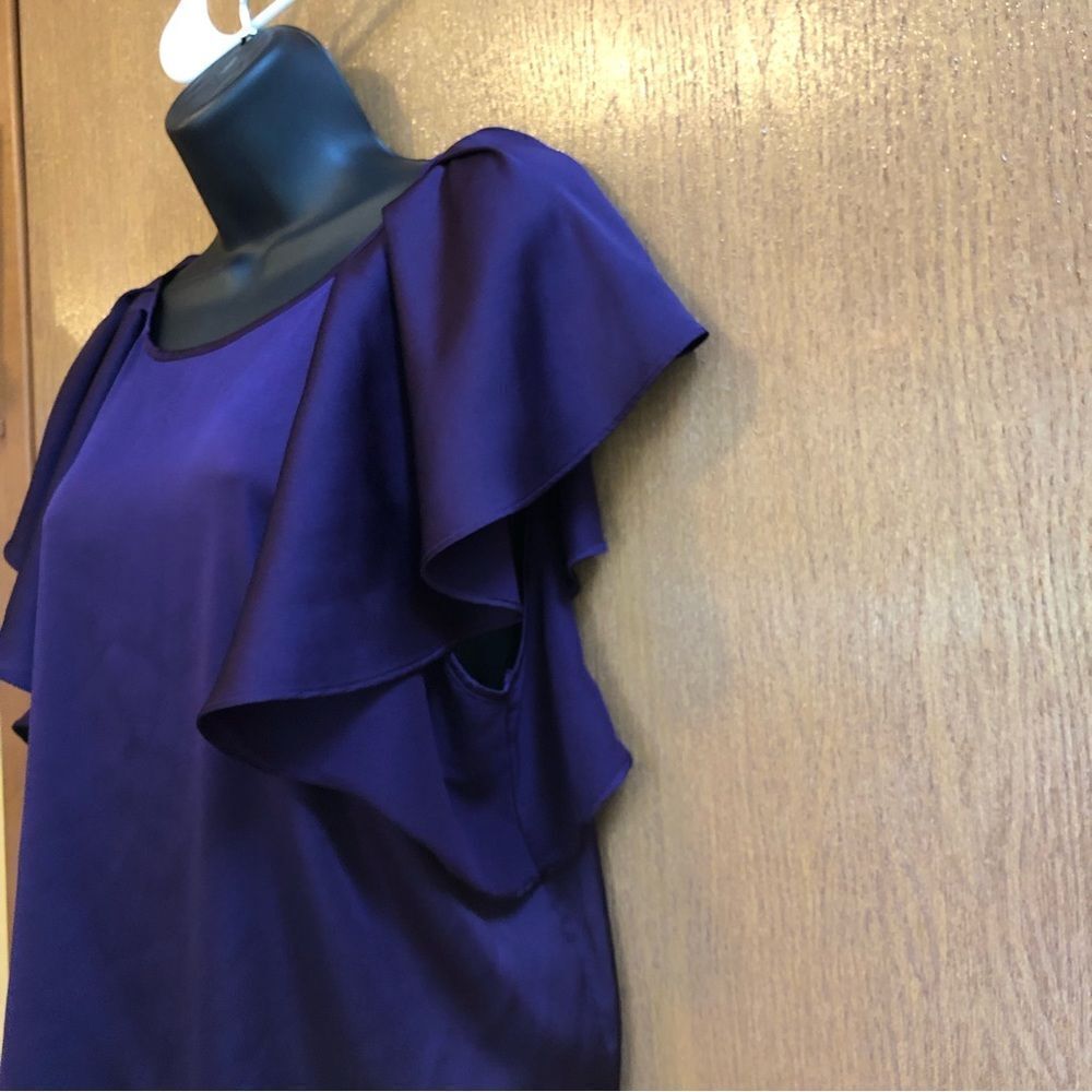 Worthington Blouse Short Sleeve Purple | Women’s Size XL